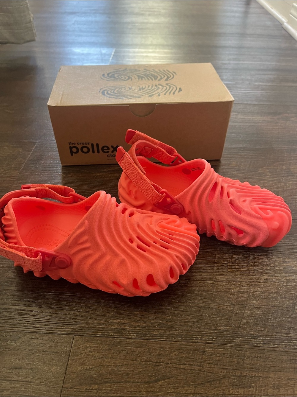 CROCS Kids' Coral-Orange Pollex Clog Sandals